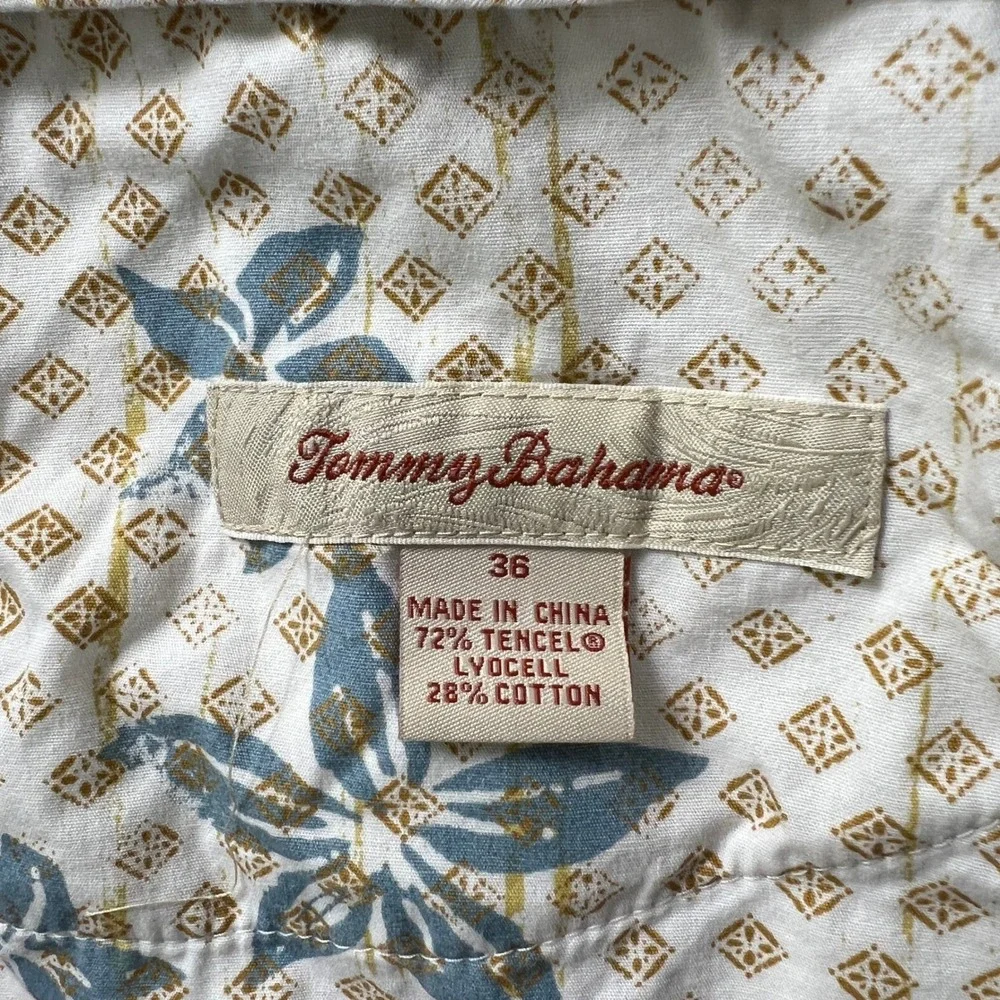 Tommy Bahama Mens Beige Chino Pants‎ Size 36 Lyocell Cotton Blend Flat Front